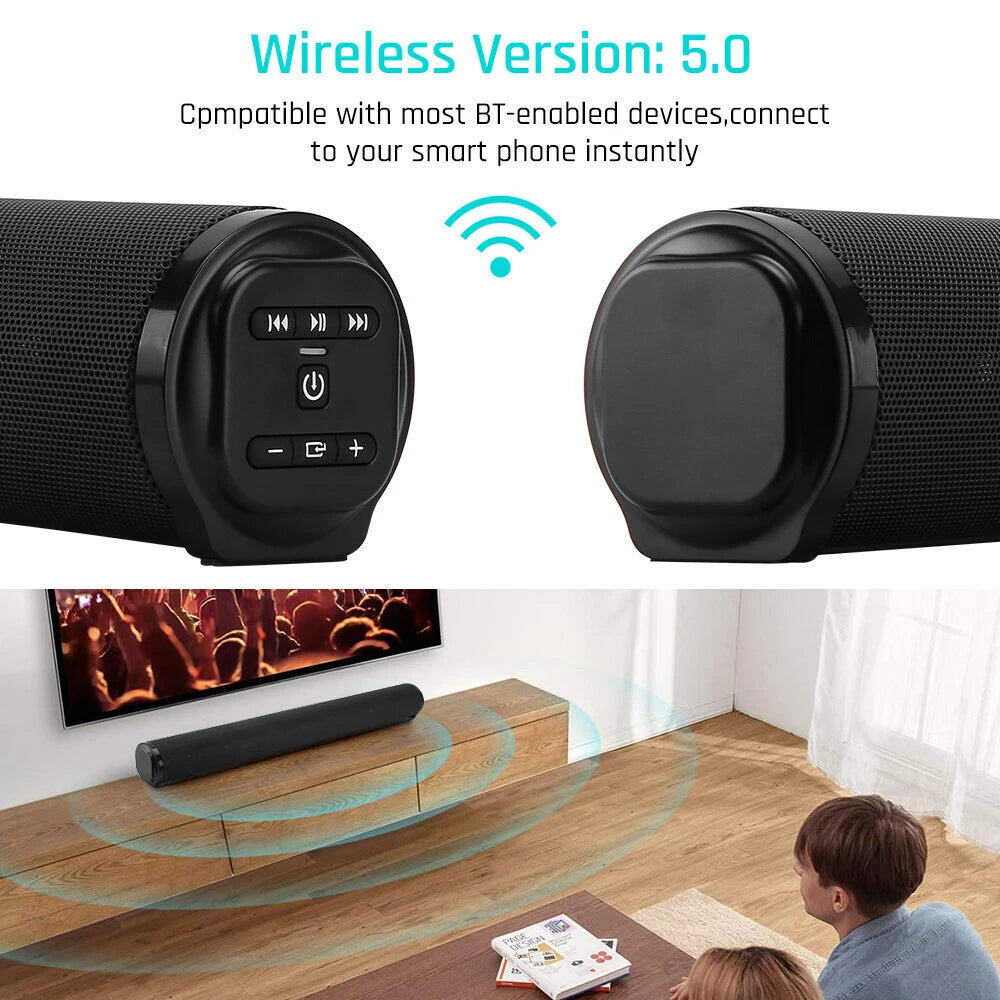 Sound Bar TV Theater Subwoofer Powerful Bluetooth 5.0 Wired Wireless Remote 40W