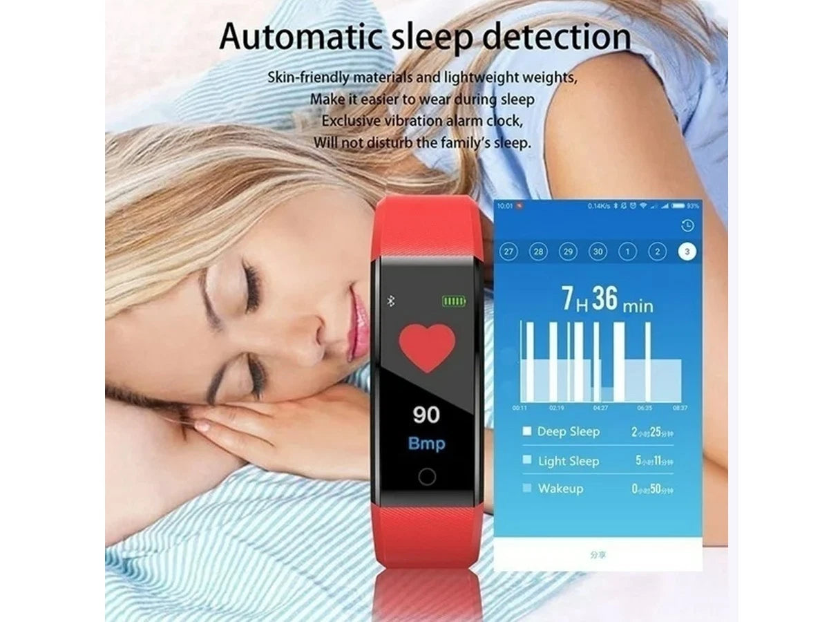 Bluetooth Fitness Tracker Smart Watch Heart Rate Monitor Step Counter Waterproof