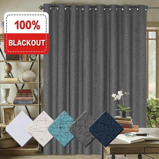 1 Panel Extra Wider 100% Blackout Curtain Thermal Insulated Drapes with Coating