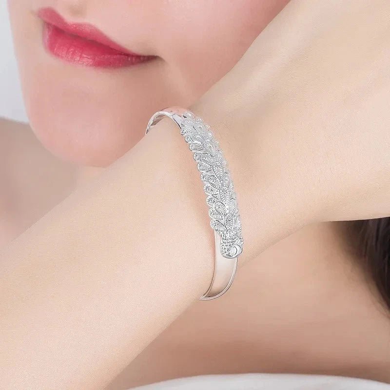 925 Sterling Silver Weave Bracelet – Adjustable Bangle for Women