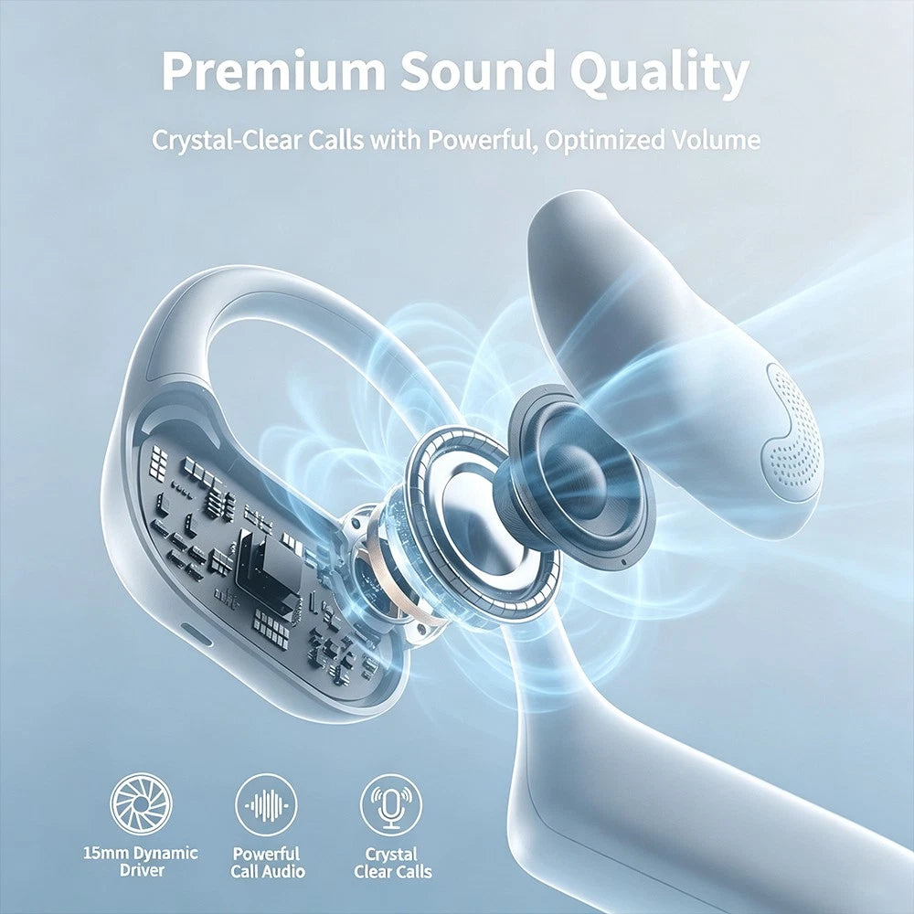 Mpow Air Conduction Headphones Trucker Bluetooth Headset Dual Noise Cancelling