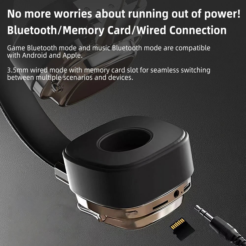 Wireless Headphones Bluetooth Earphones Headset Rechargeable with Mic Foldable
