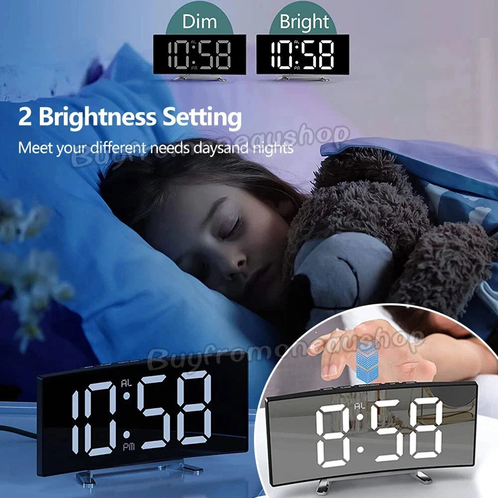VOVOWOO Large Led Digital Clock Bedside Table Alarm Clock Temperature Time Decor