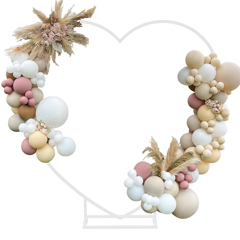 7.21ft Heart Shaped Wedding Backdrop Stand Metal Balloon Arch Frame Ceremony