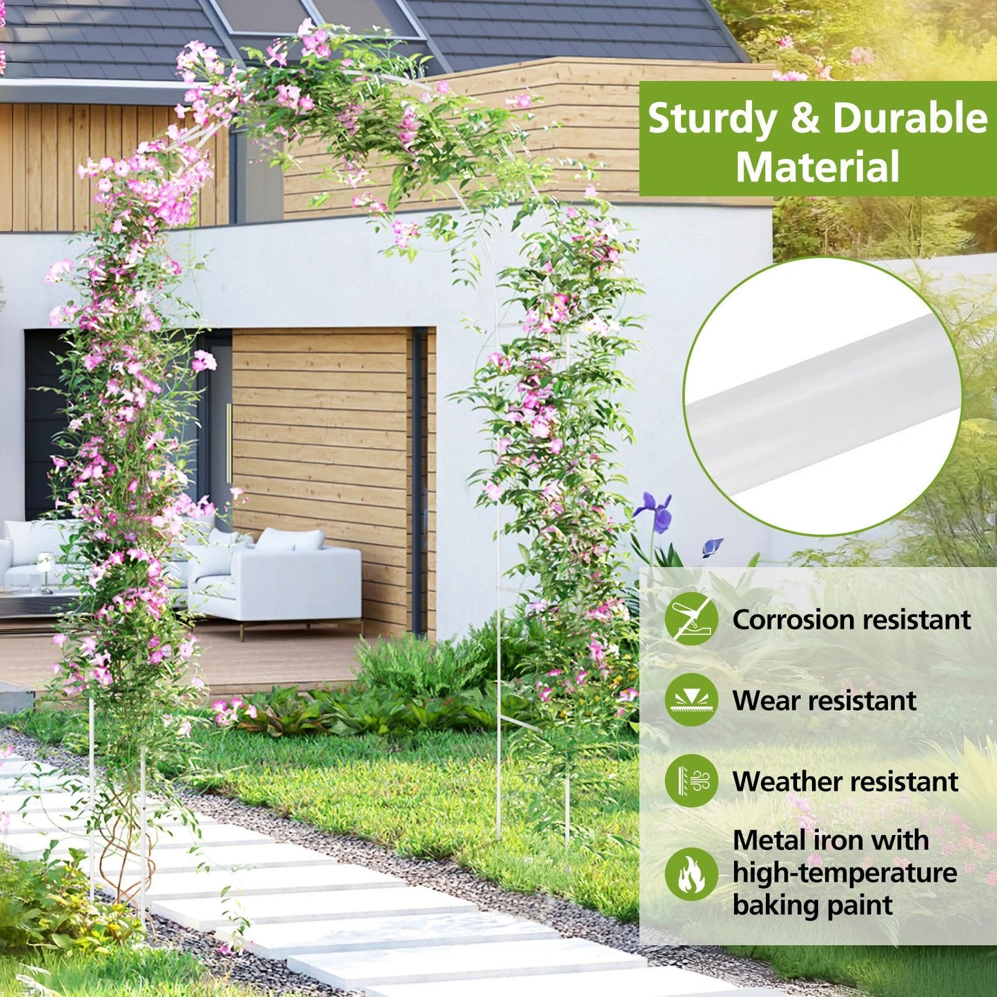 Garden Arch Wedding Archway Trellis Climbing Plants Support with Base