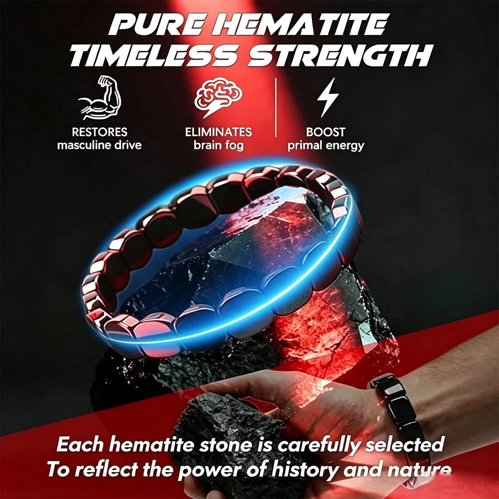 1/2pcs Hemys Hematite Bracelet for Men, 2026 New Hemios bracelet with Gift