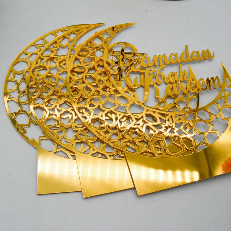 Ramadan EID Mubarak Muslim Copper Light Decorations Islamic Party Table Ornament