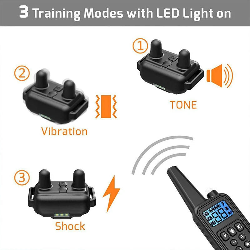 Anti Bark Electric Shock Dog Pet Training E-Collar Obedience Remote Control AU