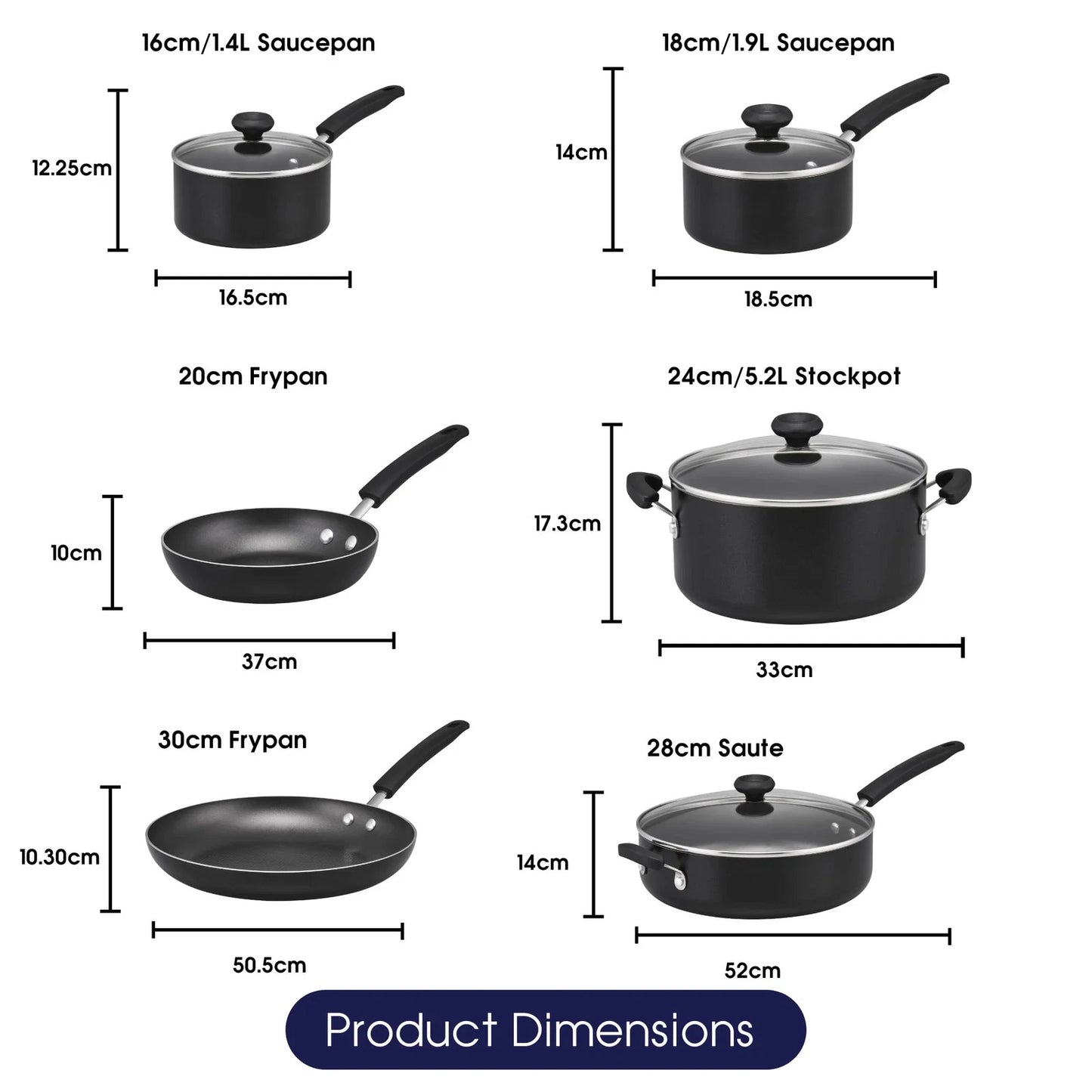 RACO Smartstart Nonstick Induction 6 Piece Cookware Set + 4  Utensils