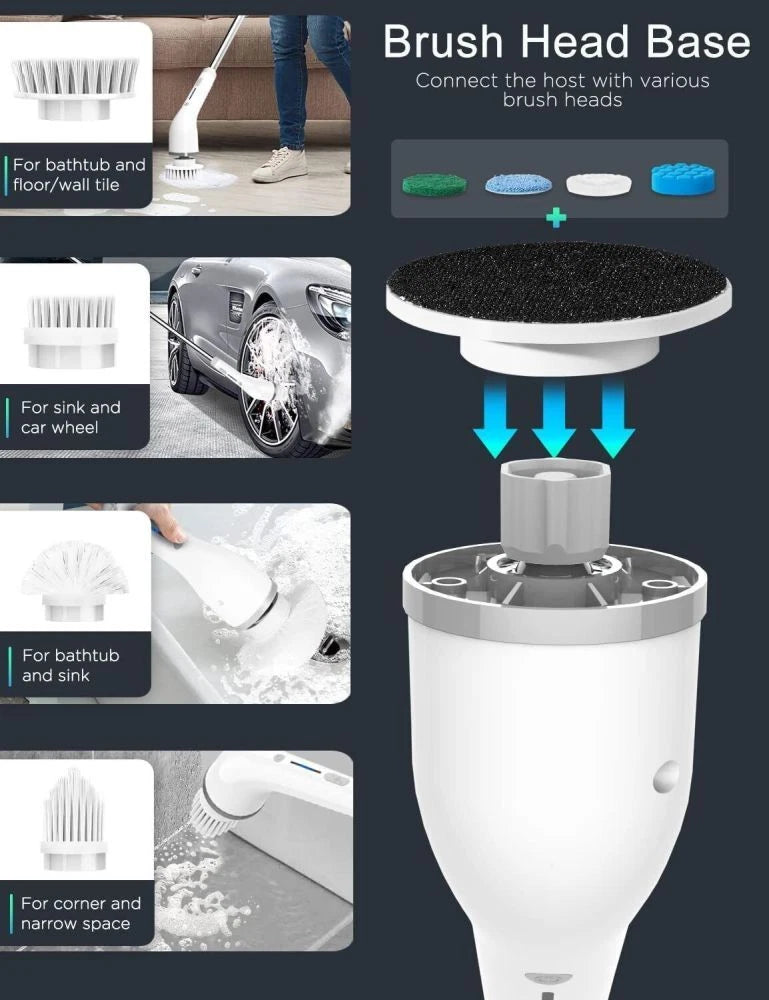 Electric Spin Scrubber Turbo Scrub Cleaning Brush Cordless Chargeable Bathroom