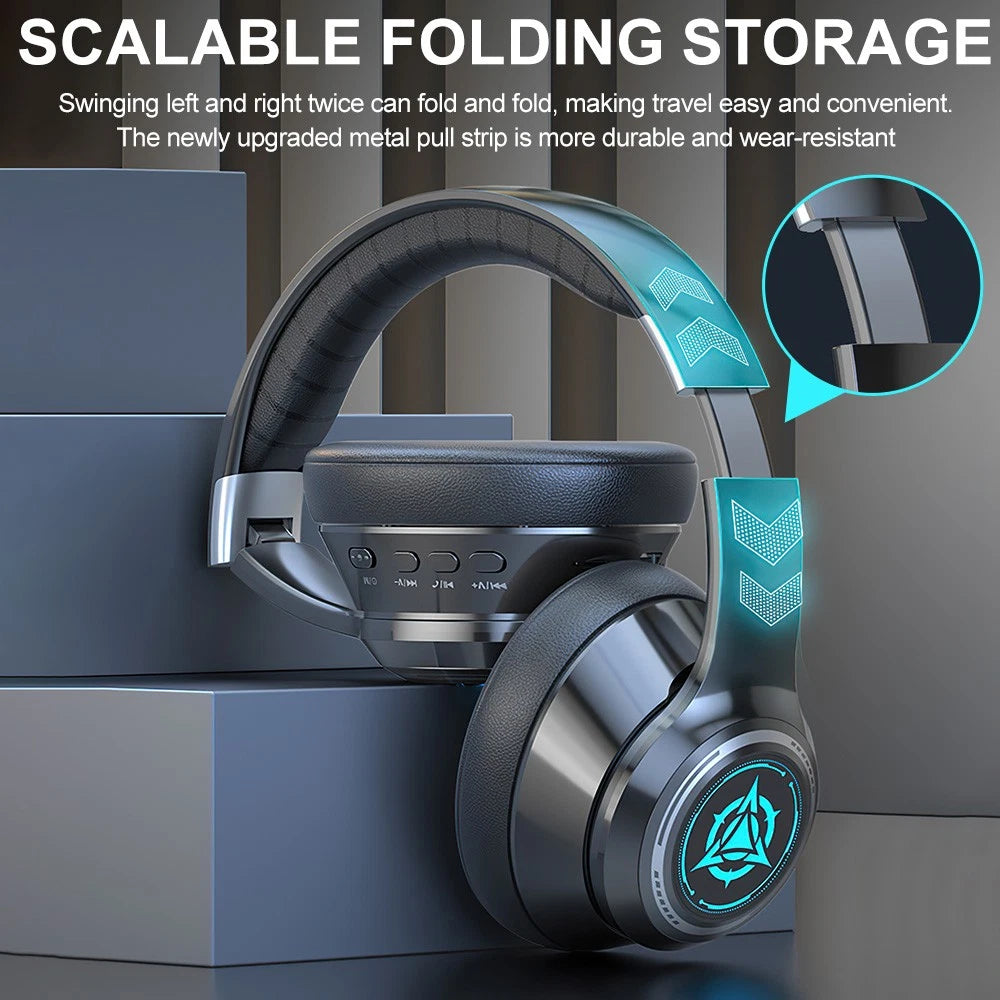 Wireless Headphones Bluetooth Earphones Stereo Headset Rechargeable with Mic