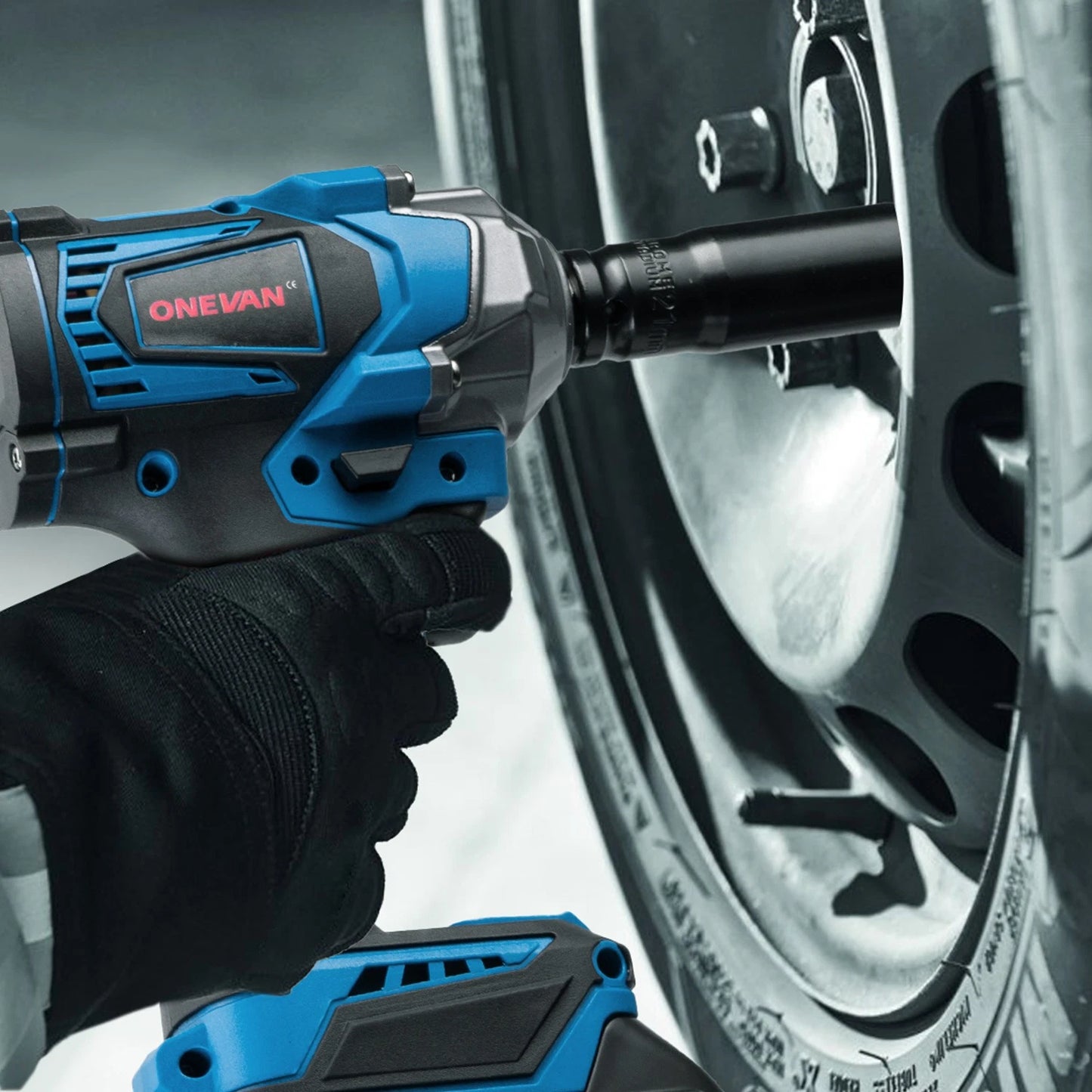 2000NM Cordless Impact Wrench Electric Brushless Rattle Gun w/2 Battery+Case Set