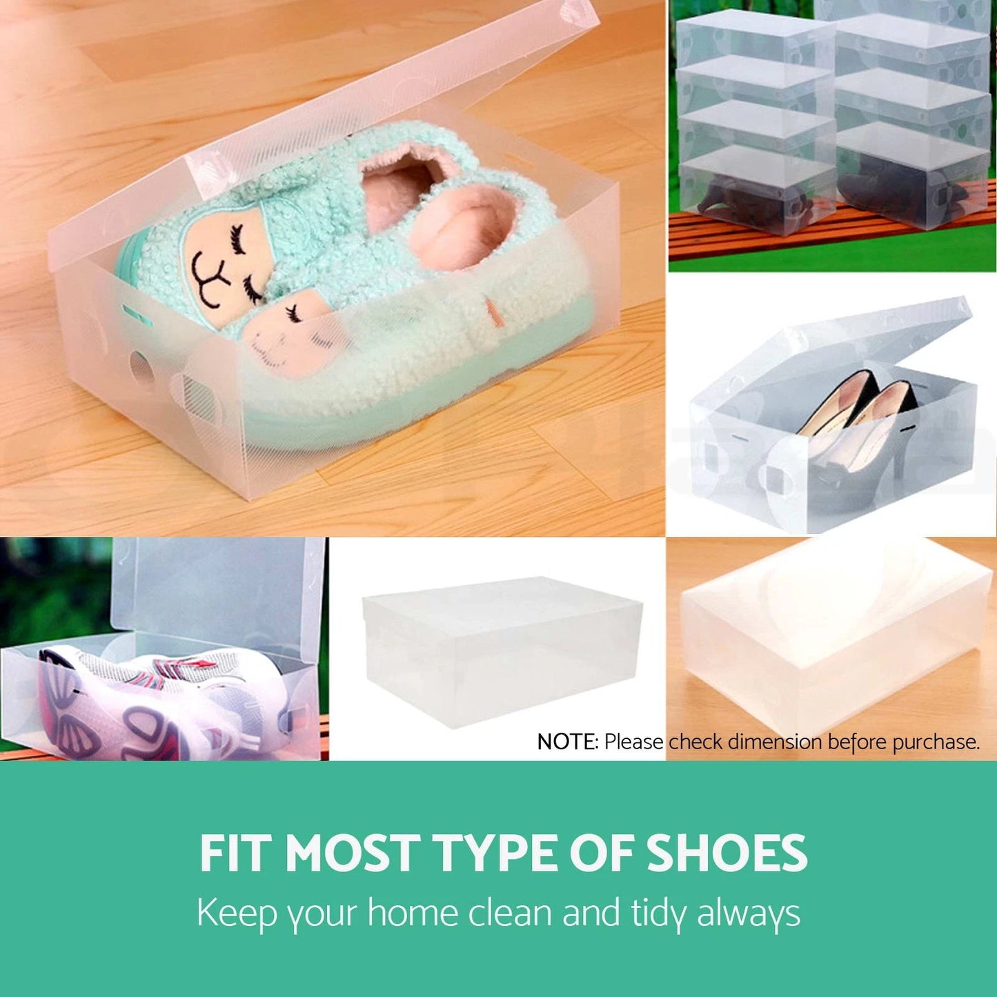 Artiss 20X Shoe Box Storage Clear Case Foldable Stackable Plastic Transparent