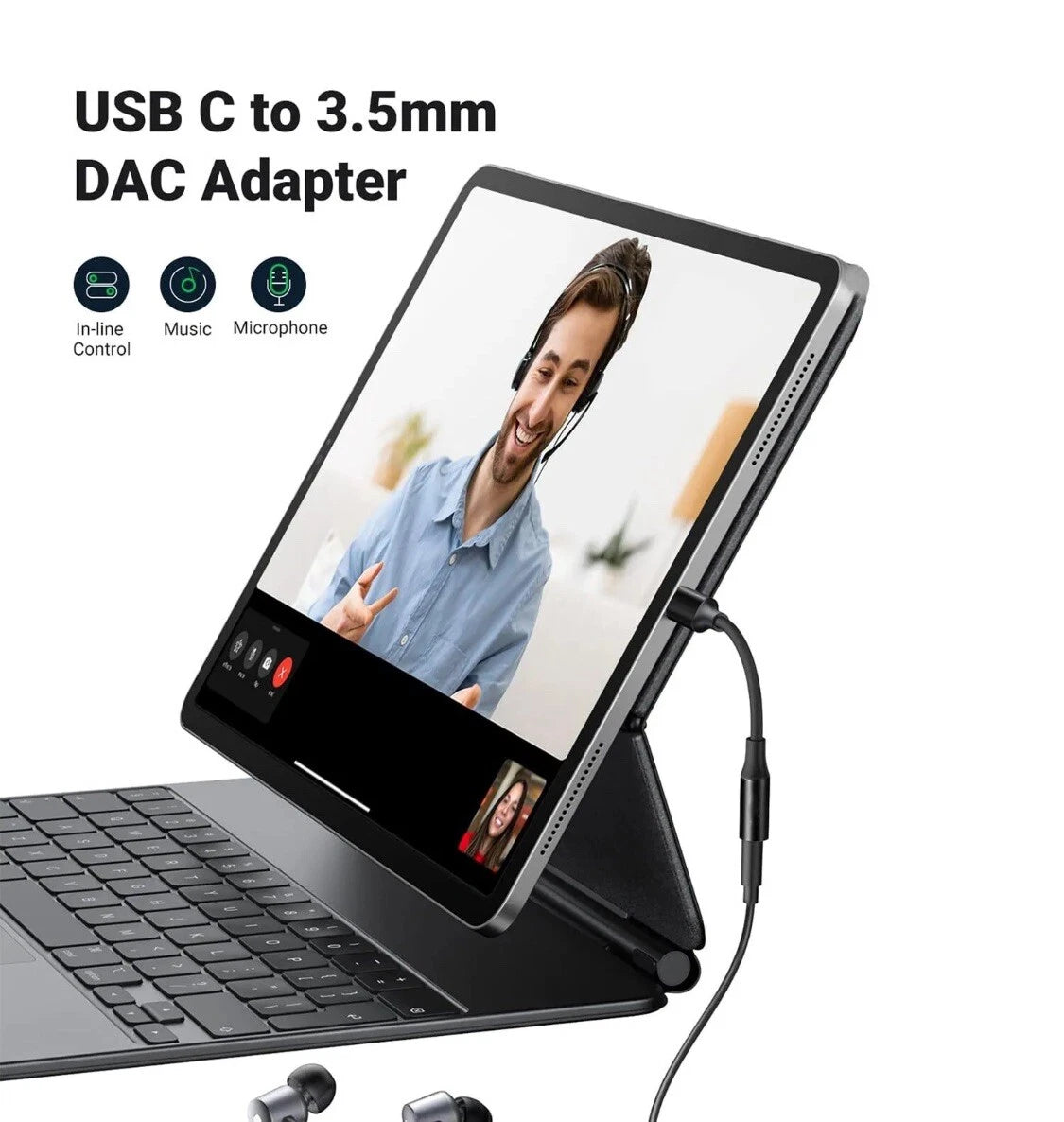 USB Type C TO 3.5mm Female Headphone Jack Adapter AUX Stereo Speaker Audio Cable