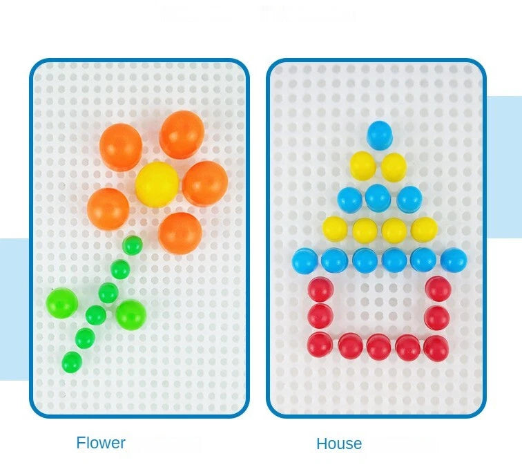 Kids Creative Children Puzzle Pegs Board 296 Educational Learning Toys DIY Gift
