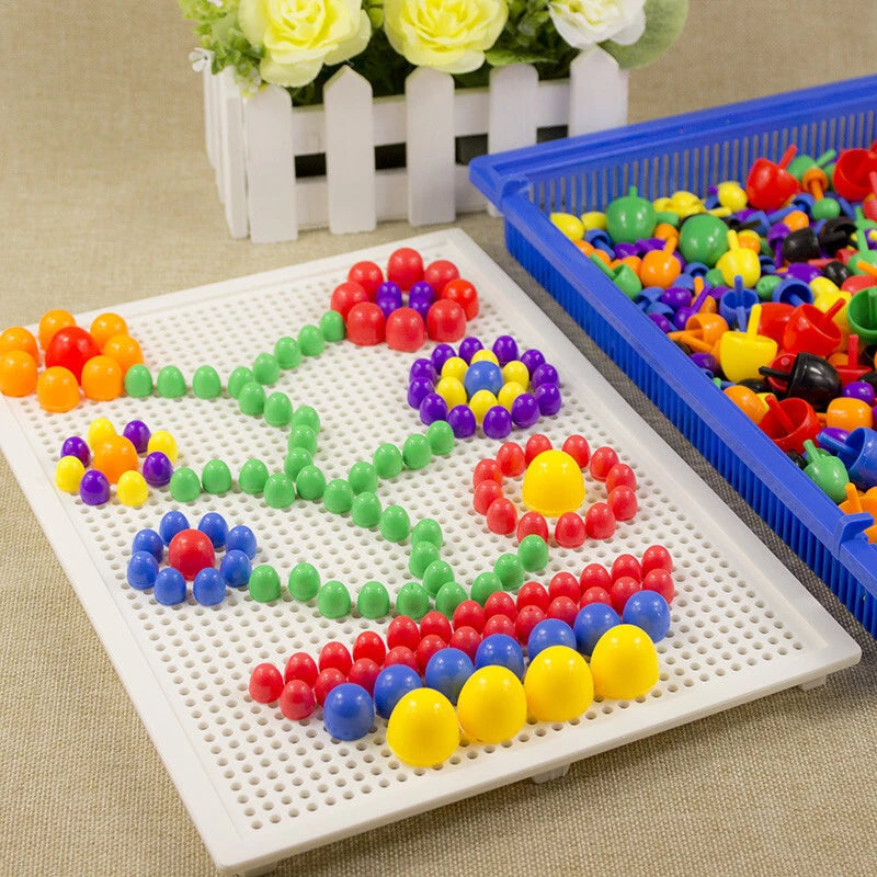 Kids Creative Children Puzzle Pegs Board 296 Educational Learning Toys DIY Gift