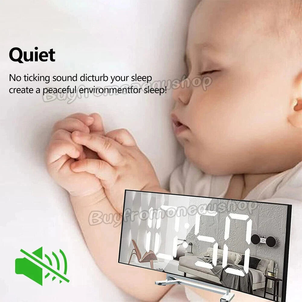 VOVOWOO Large Led Digital Clock Bedside Table Alarm Clock Temperature Time Decor