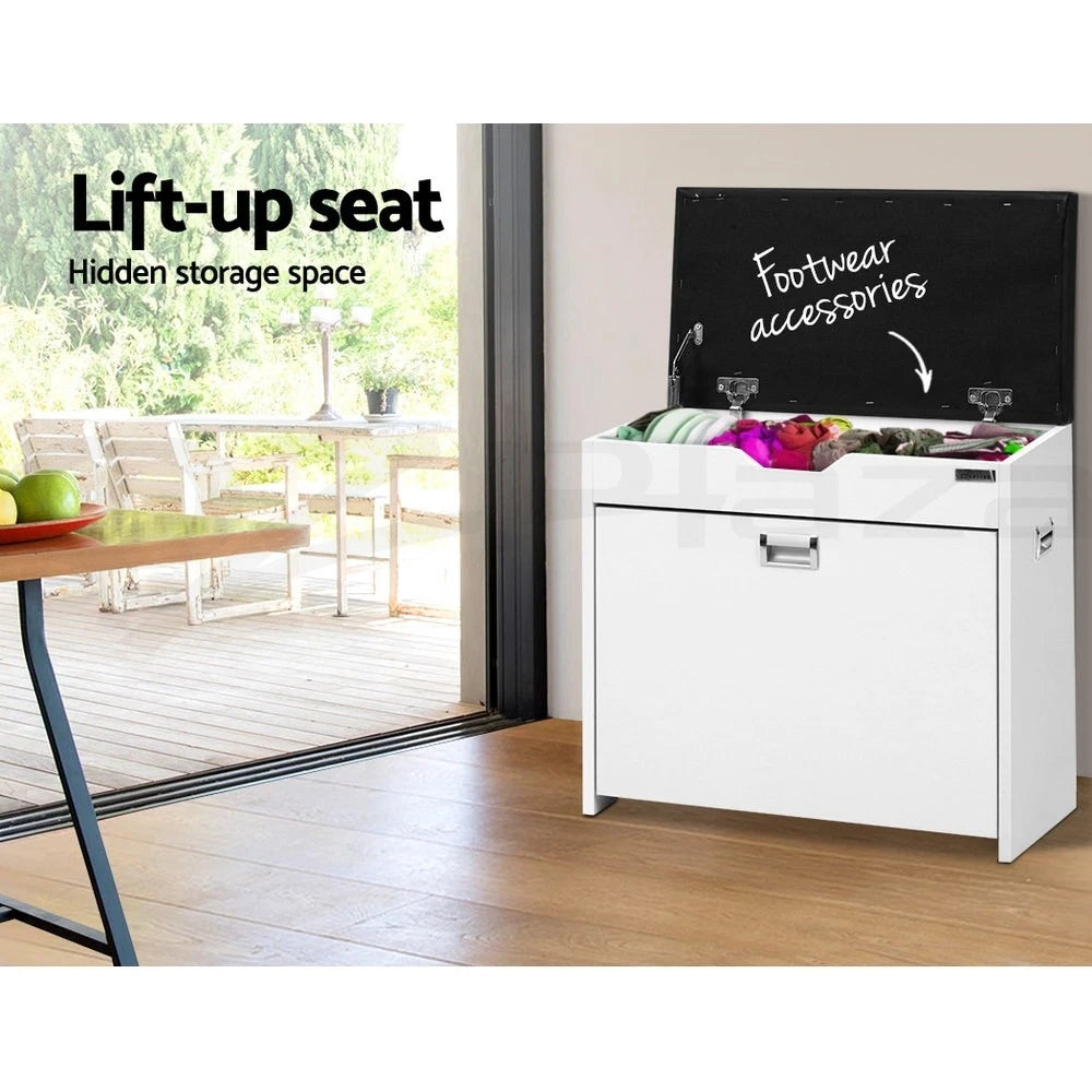 Artiss Shoe Rack Storage Cabinet Bench Organiser Storage Cupboard 3-tier White