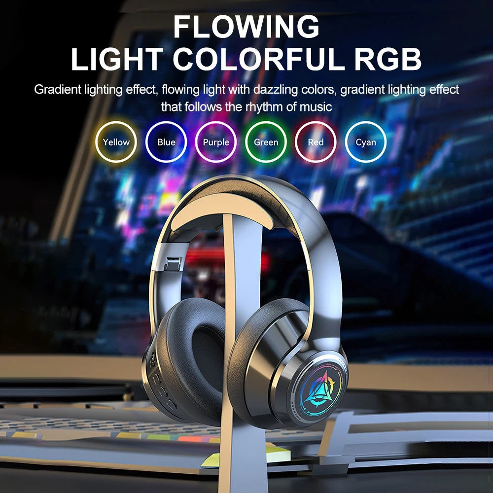 Wireless Headphones Bluetooth Earphones Stereo Headset Rechargeable with Mic