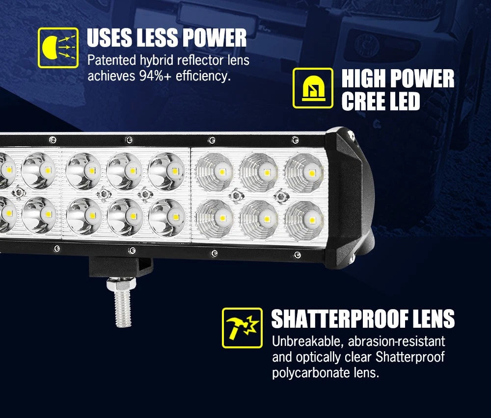 Lightfox 20Inch Osram LED Light Bar Spot Flood Driving + 23'' Number Plate Frame