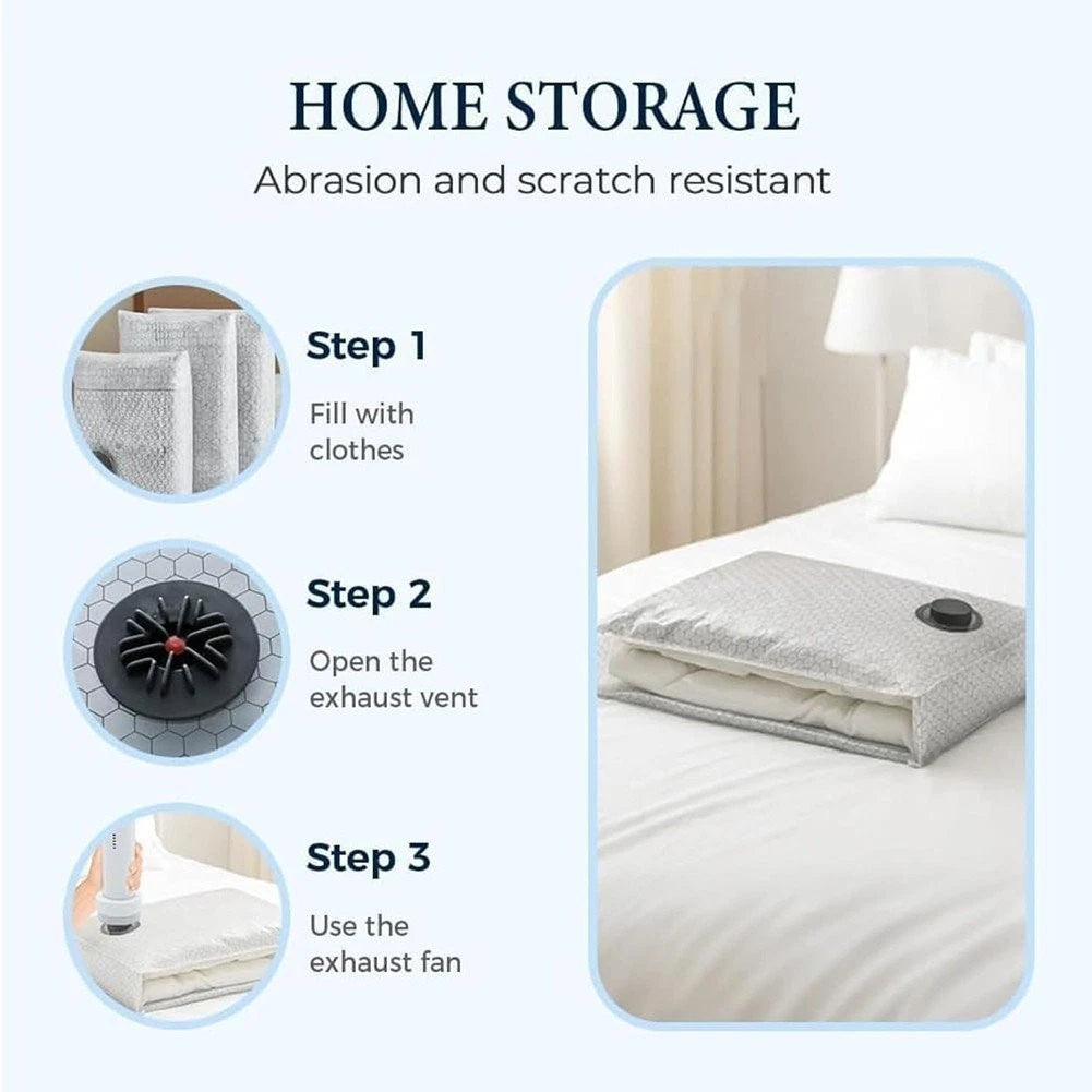 6-15PCS Travel Vacuum Storage Bags with Rechargeable Electric Pump Compression