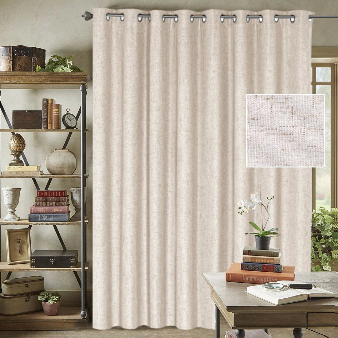 1 Panel Extra Wider 100% Blackout Curtain Thermal Insulated Drapes with Coating