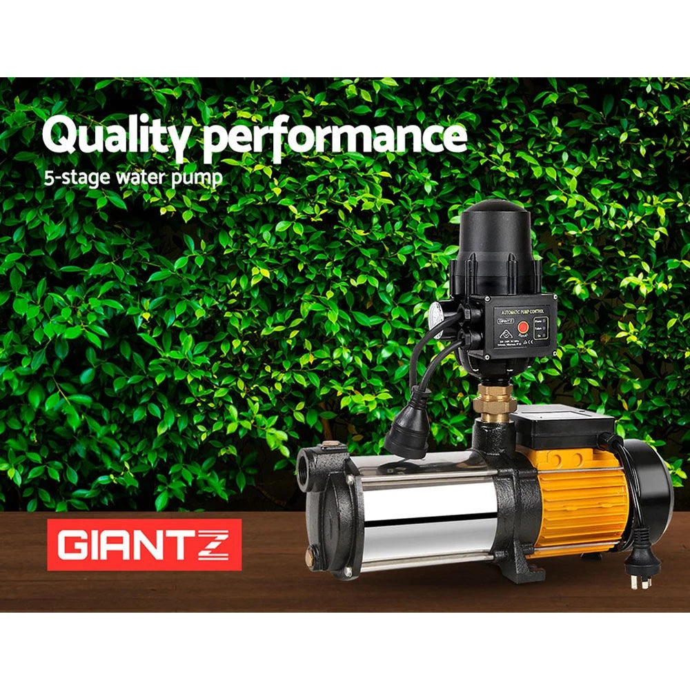 Giantz Garden Water Pump High Pressure 2500W Max 5-Stage Tank Irrigation Black