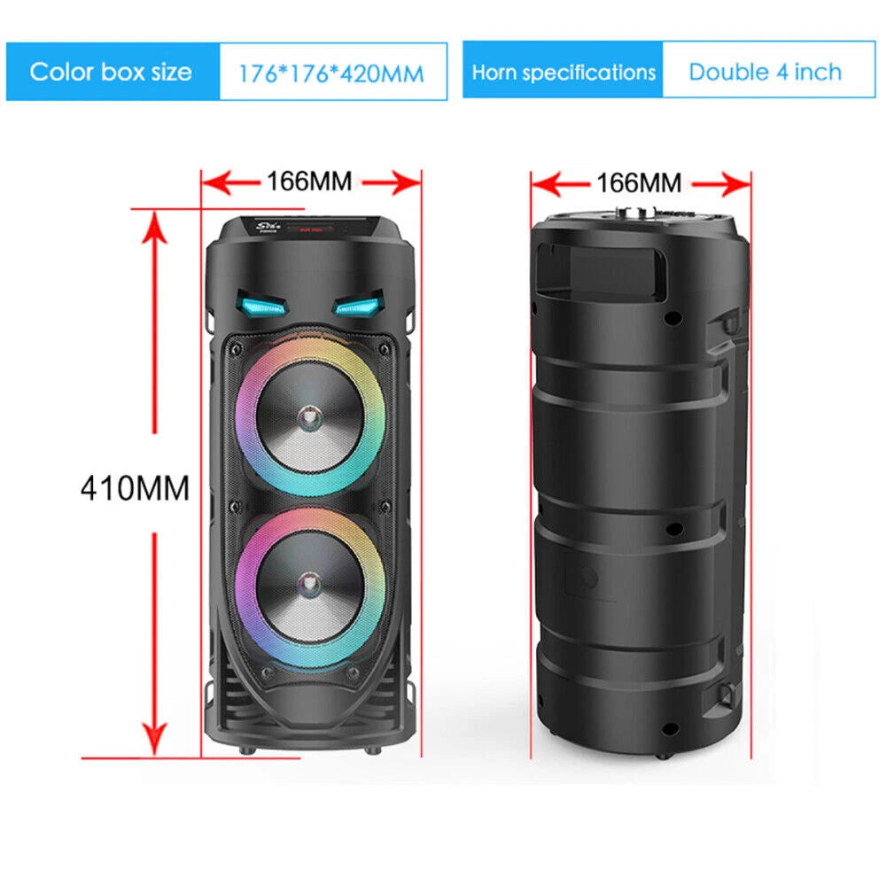 3000W Portable Bluetooth Party Speaker Sub Woofer Heavy Bass Sound System & MIC