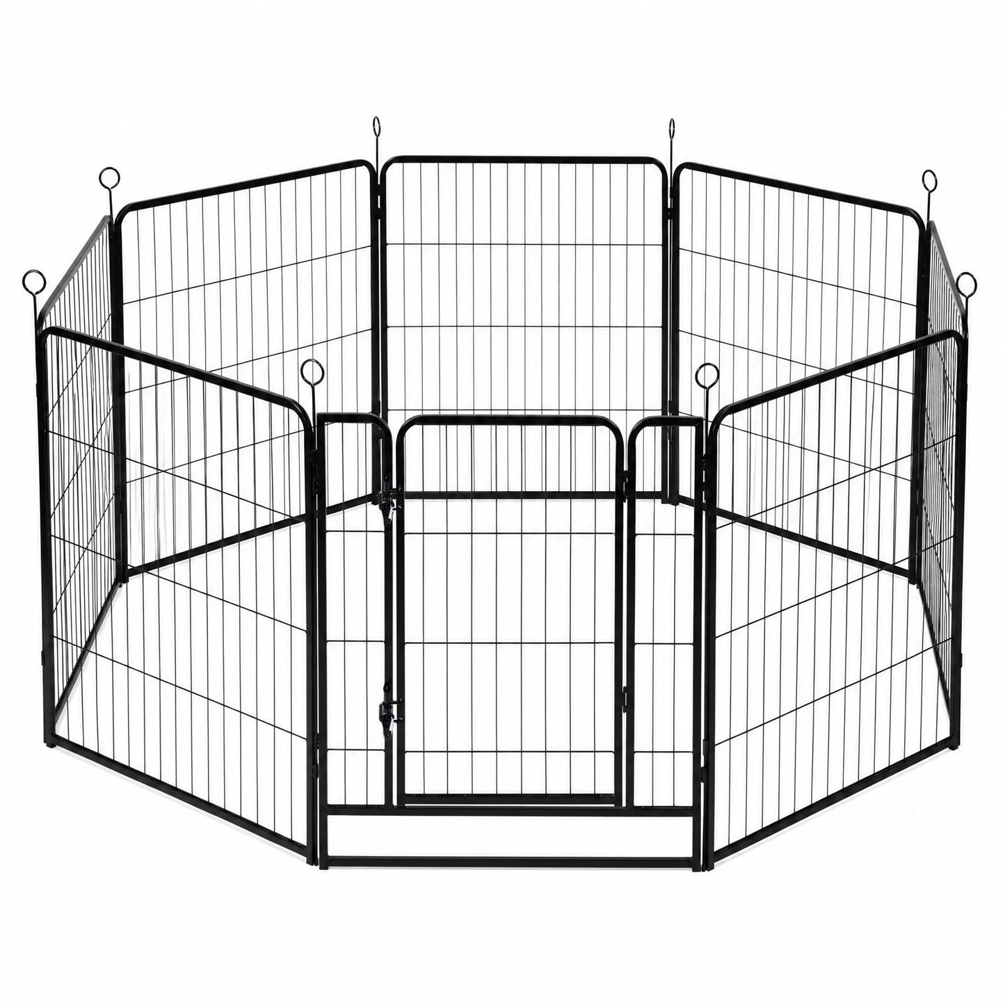 Pawz Dog Playpen 8-Panel Folding Dog Pen Steel Black
