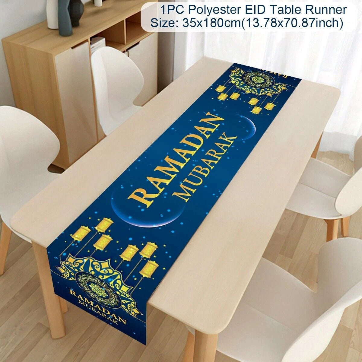Eid Mubarak Table Runner Ramadan Decoration For Home Islamic Muslim Party Decor