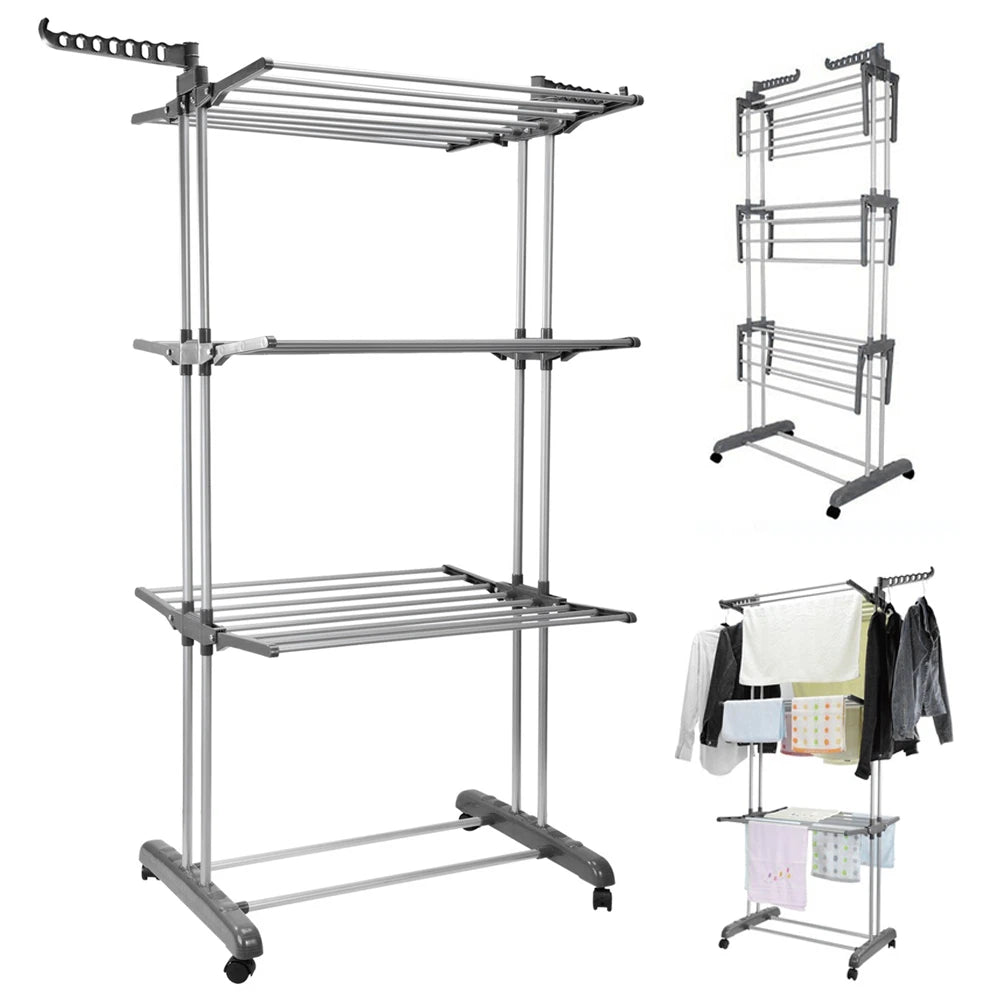 Foldable Garment Hanger Shoes Clothes Airer Drying Rack Laundry Support Horse AU