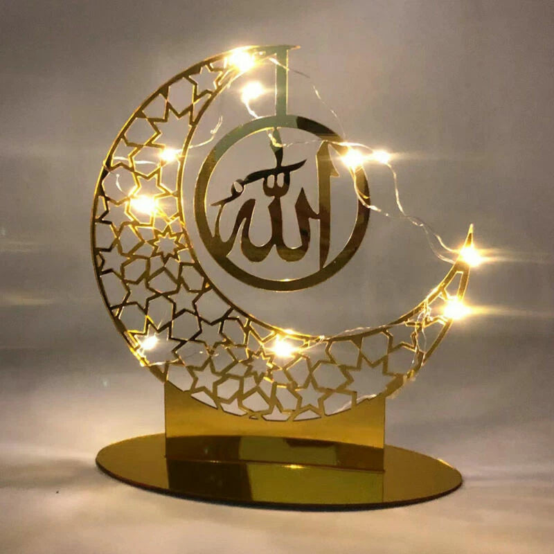 Ramadan EID Mubarak Muslim Copper Light Decorations Islamic Party Table Ornament