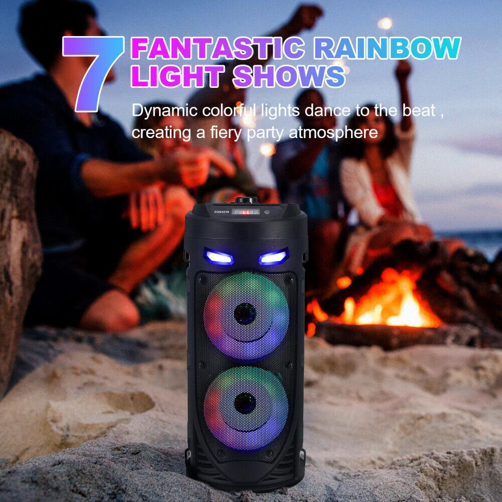 3000W Portable Bluetooth Party Speaker Sub Woofer Heavy Bass Sound System & MIC