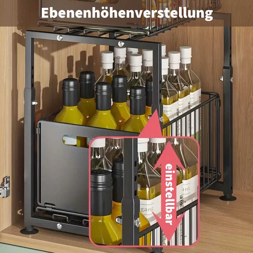 Large 2 Tier Pull Out Basket Kitchen Under Sink Cupboard Organiser Storage Rack