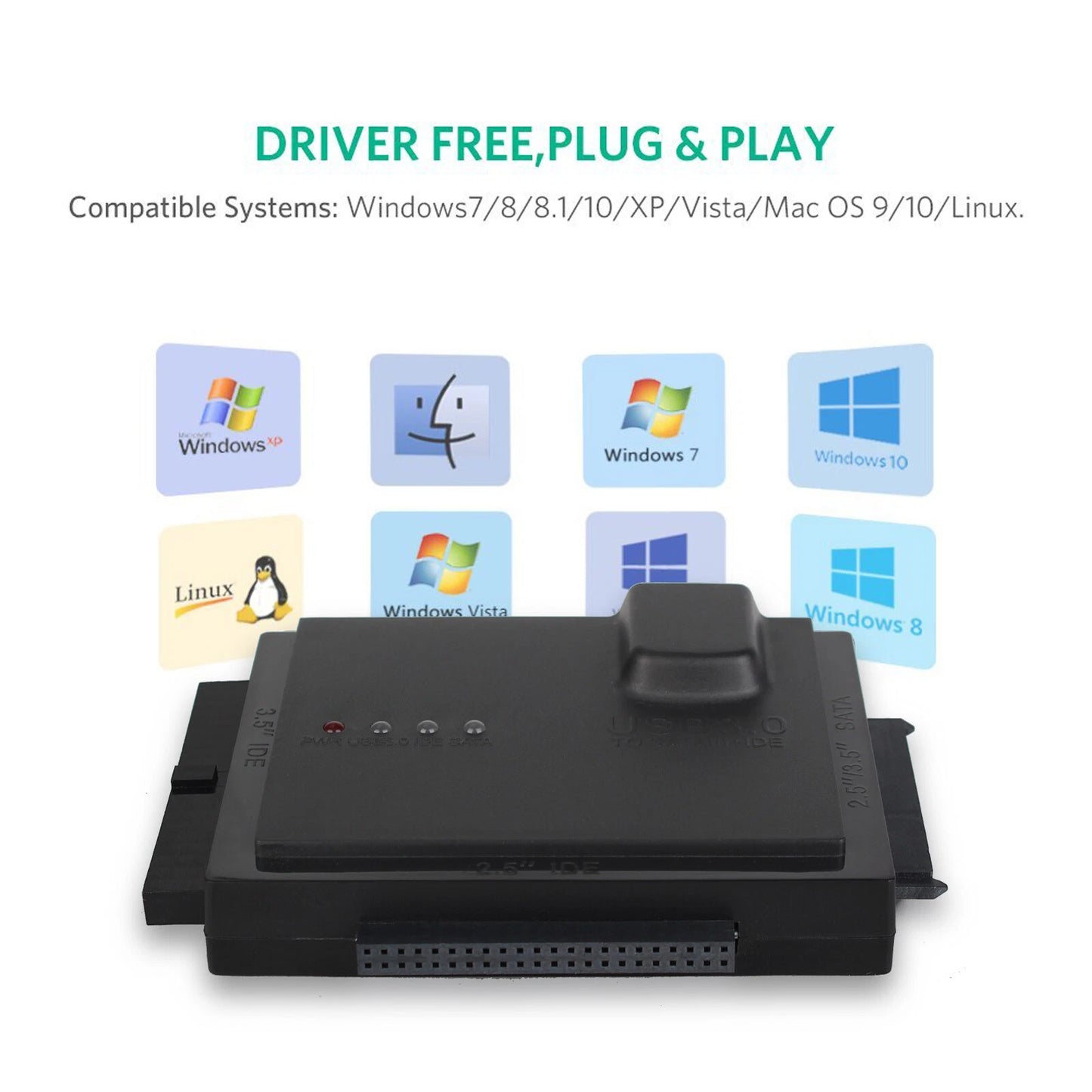 USB 3.0 to SSD/SATA/IDE Adapter (6TB）For 2.5"/3.5" External Hard Drive Disk HDD