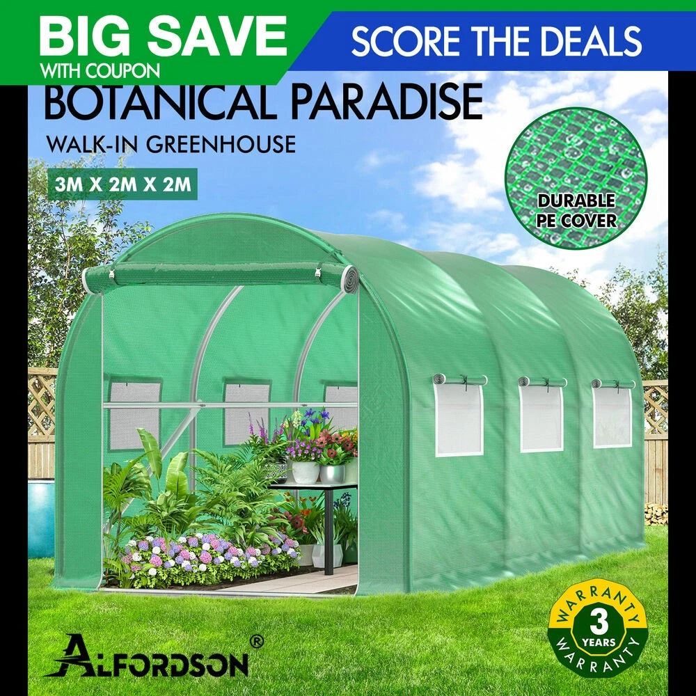 ALFORDSON Greenhouse Dome Shed Walk in Tunnel Plant Garden Storage Cover 3x2x2M