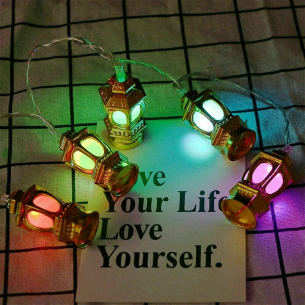 Ramadan Fairy Lights Battery Led String Lights Lantern Eid Mubarak Decor Party