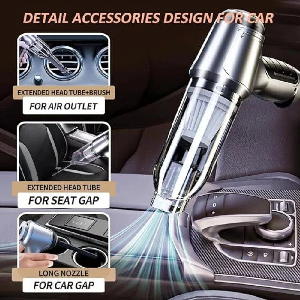 95000PA Wireless Car Vacuum Cleaner Handheld Vaccum Mini Power Suction Dust Blow