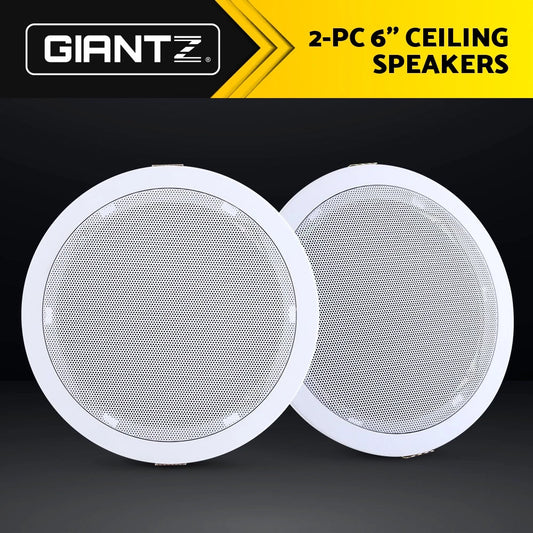 Giantz 6''Ceiling Speakers In Wall Speaker Home Audio Stereos Tweeter 2pcs