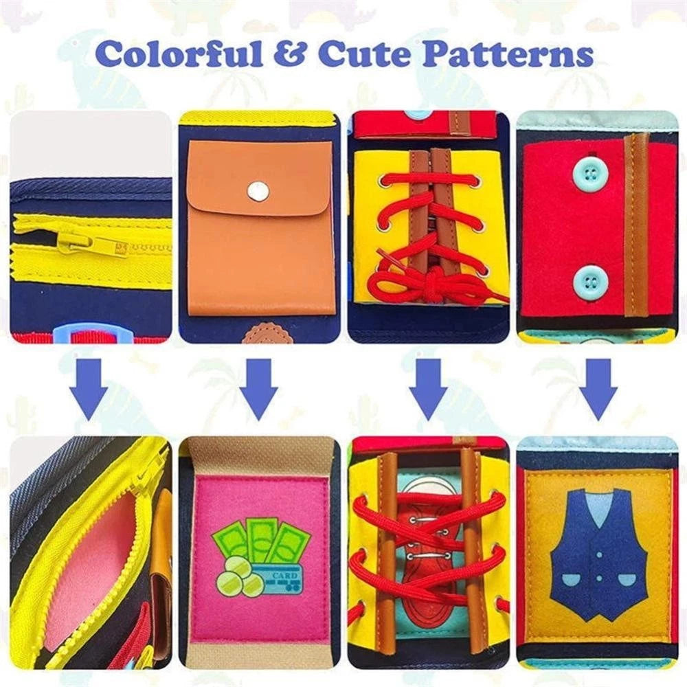 Busy Board Montessori Toddler Sensory Educational Fine Motor Travel Quiet Book
