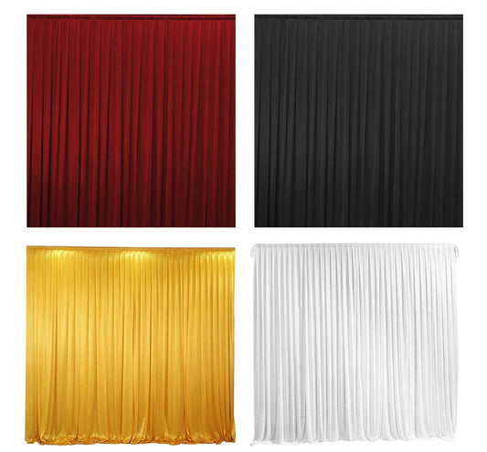 Black 3M x 3M Wedding Party Backdrop Drape Sheer Curtain Stage Background