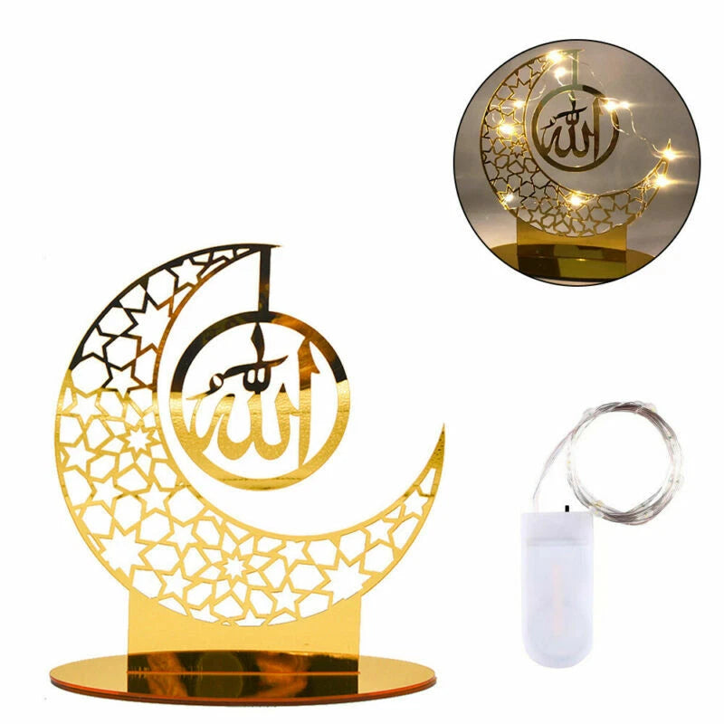 Ramadan EID Mubarak Muslim Copper Light Decorations Islamic Party Table Ornament
