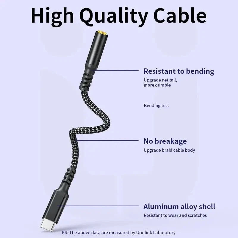 USB Type C TO 3.5mm Female Headphone Jack Adapter AUX Stereo Speaker Audio Cable