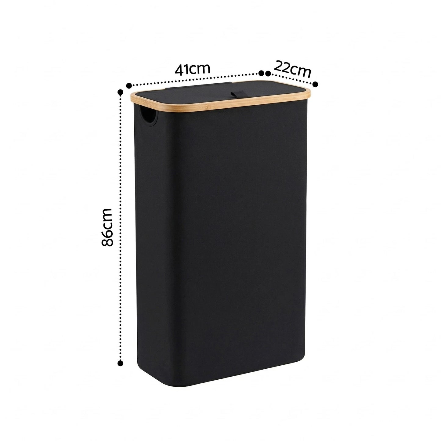 Artiss Laundry Basket with Removable Bag Foldable Clothes Hamper Black 60L