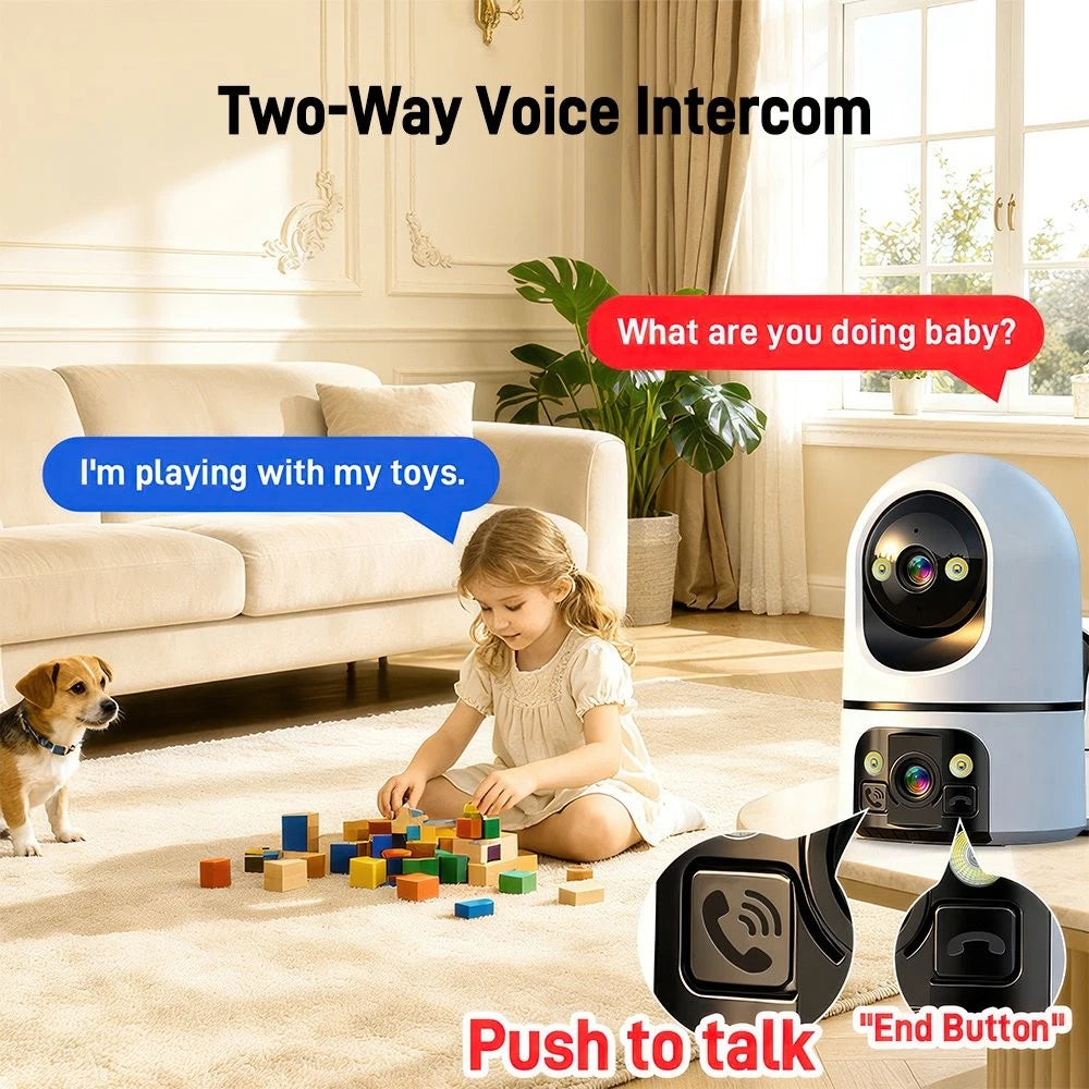 Security Camera 2.4G WIFI Indoor Smart Home Baby Pet Monitor Night Vision Wired