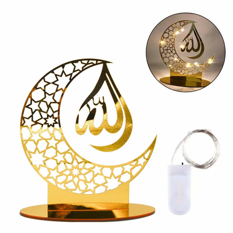 Ramadan EID Mubarak Muslim Copper Light Decorations Islamic Party Table Ornament