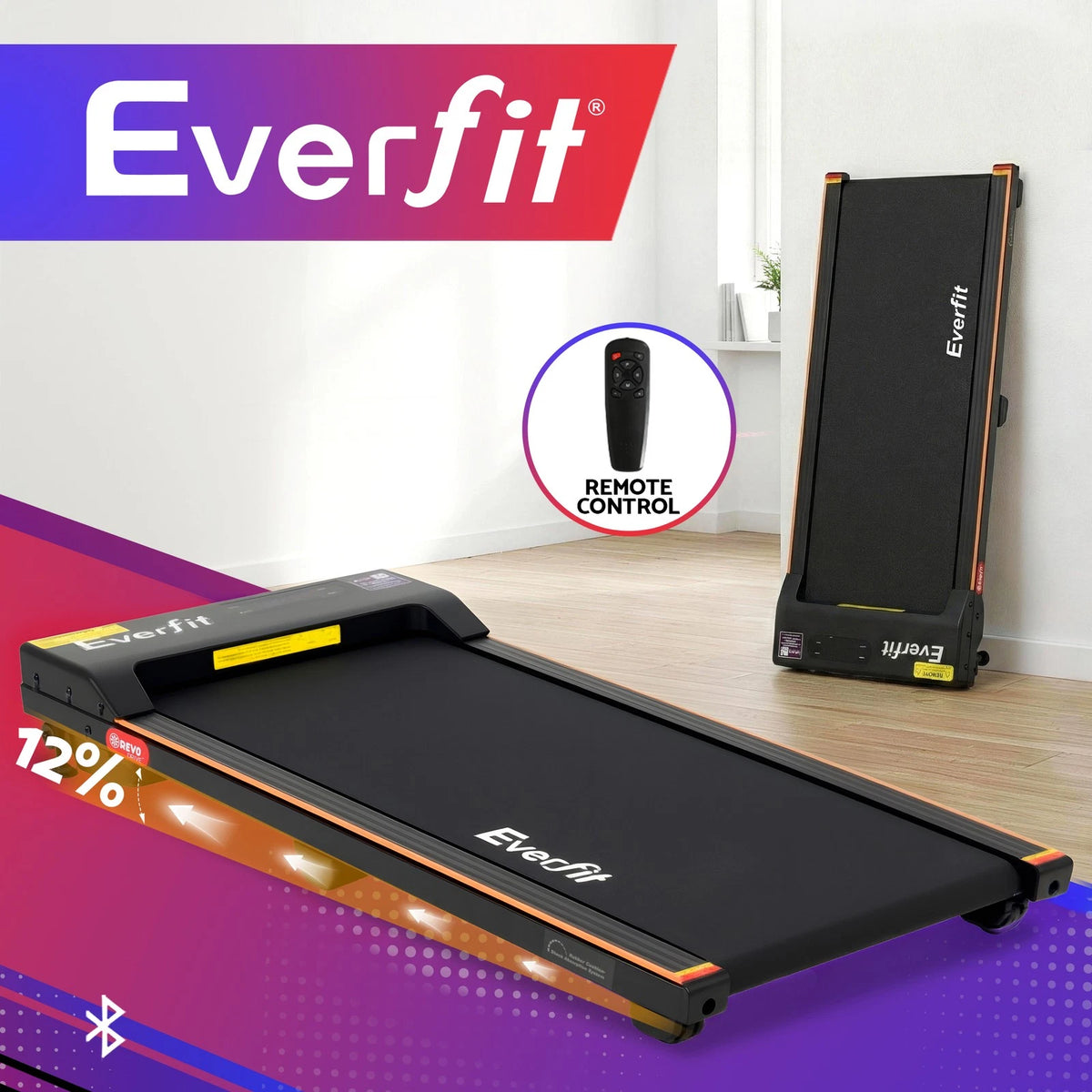 Everfit 3 in 1 Walking Pad Treadmill 12% Incline Under Desk Treadmills 38cmBelt