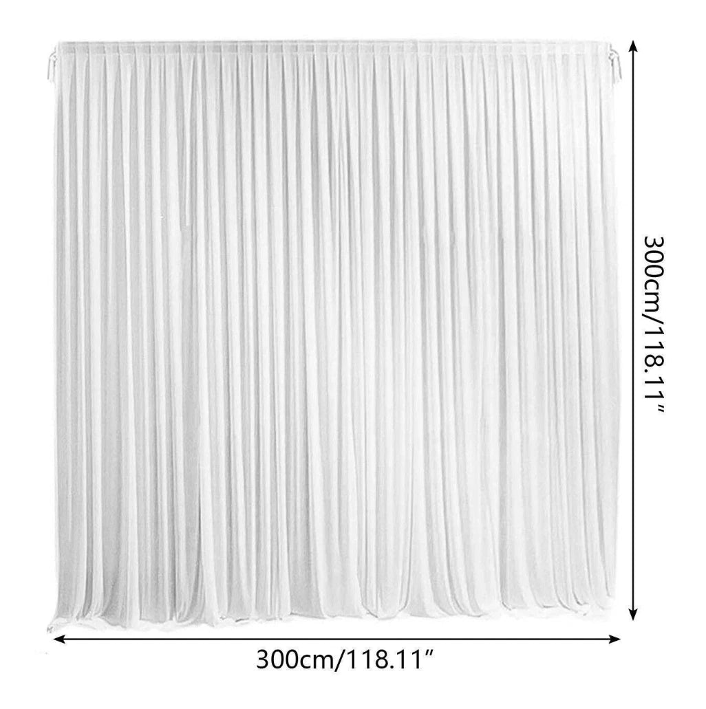 Black 3M x 3M Wedding Party Backdrop Drape Sheer Curtain Stage Background