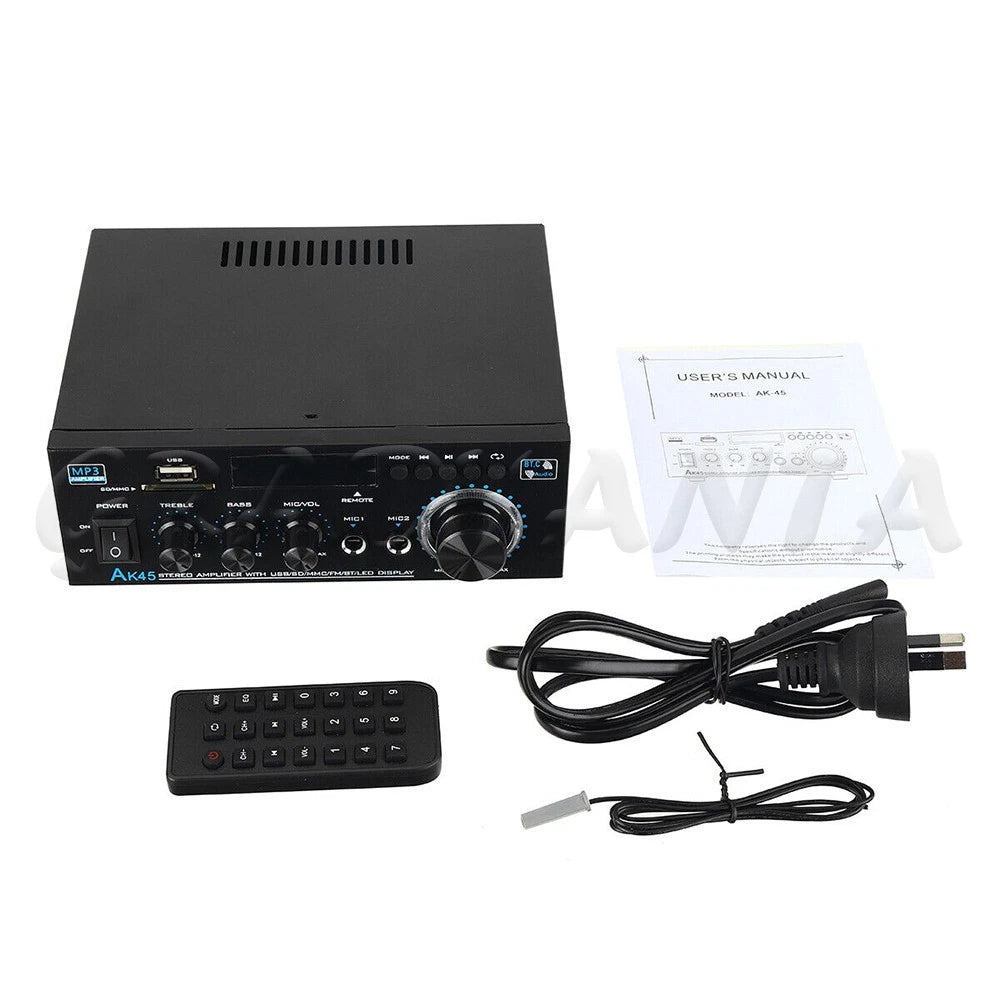 600W 2 Channel Bluetooth Mini HIFI Power Amplifier Audio Stereo Amp Home Car FM