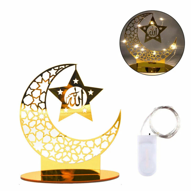 Ramadan EID Mubarak Muslim Copper Light Decorations Islamic Party Table Ornament